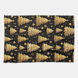 Schattigee geïnspireerde kerstboom keukenhanddoek