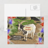 Schattigee Geit Abstract Lijst Happy Birthday Brie Briefkaart (Voorkant / Achterkant)