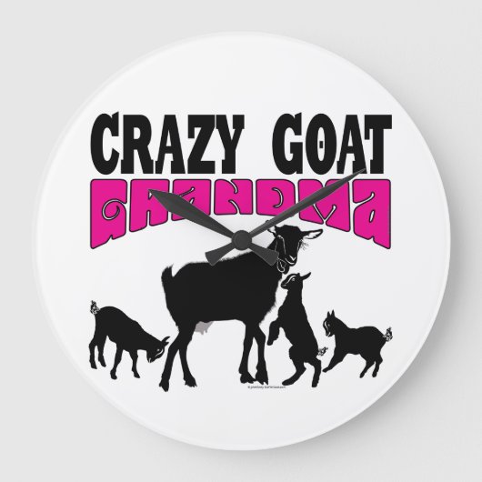 SCHATTIGEE GEIT | Crazy Goat Oma Round Grote Klok (Voorkant)