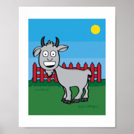 Schattigee Geit Illustratie Kinder Boerderij Anima Poster