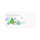 Schattigee Geit Kerstcadeau Label Sticker (Voorkant)