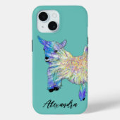 Schattigee Geit Kleurrijke Animal Art Naam Case-Mate iPhone Case (Achterkant)