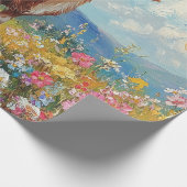 Schattigee Geit Kleurrijke Wildflower Meadow Decou Cadeaupapier (Hoek)