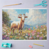 Schattigee Geit Kleurrijke Wildflower Meadow Decou Tissuepapier (Craft)