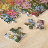 Schattigee Geit Kleurrijke Wildflower Meadow Legpuzzel (Zijkant)
