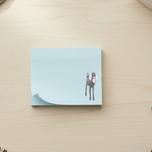 Schattigee geit met roze kauwgom post-it® notes