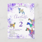 Schattigee Geiten Boerderij Dier 2e Verjaardagsfee Uitnodiging Briefkaart (Voorkant)