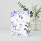 Schattigee Geiten Boerderij Dier 2e Verjaardagsfee Uitnodiging Briefkaart (Staand voorkant)