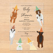 Schattigee Geiten Boerderij Partij Dieren Geit Bab Acryl Uitnodigingen (Voorkant)