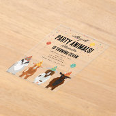 Schattigee Geiten Boerderij Partij Dieren Geit Ver Acryl Uitnodigingen (Laagn)