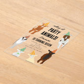 Schattigee Geiten Boerderij Partij Dieren Geit Ver Acryl Uitnodigingen (Laagn)