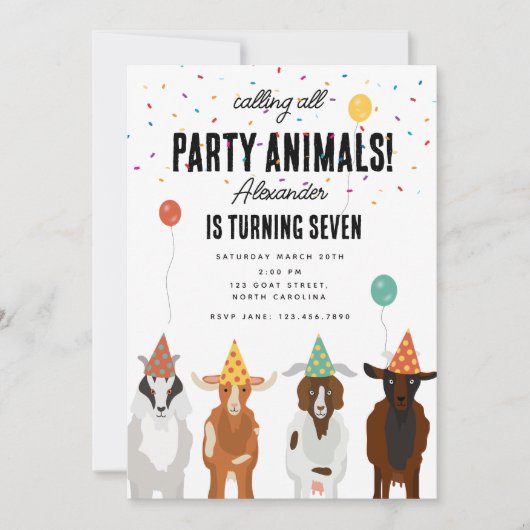 Schattigee Geiten Boerderij Partij Dieren Geit Ver Kaart (Voorkant)