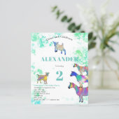 Schattigee Geiten Waterverf 2e Verjaardagsfeestbud (Staand voorkant)