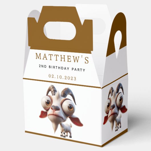 Schattigee geitenboerderijdieren 2e verjaardagsfee bedankdoosjes (Geopend)