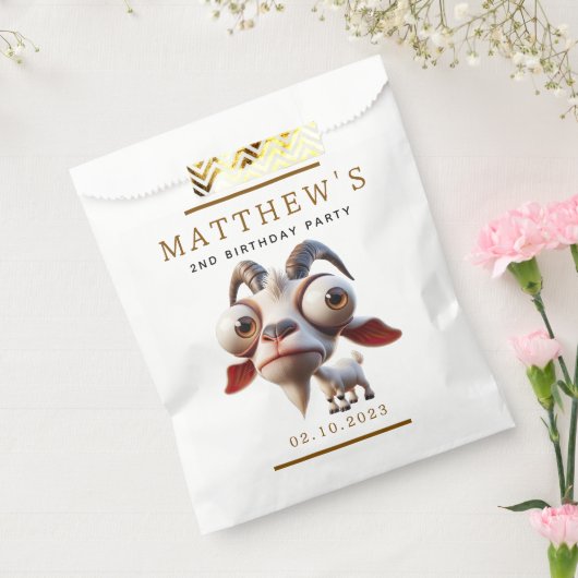 Schattigee geitenboerderijdieren 2e verjaardagsfee bedankzakje (Gezegeld)
