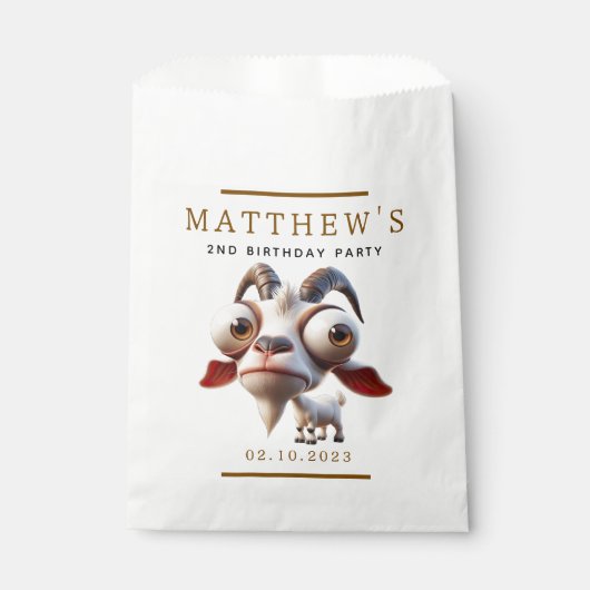 Schattigee geitenboerderijdieren 2e verjaardagsfee bedankzakje (Voorkant)