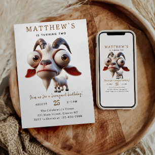 Schattigee geitenboerderijdieren 2e verjaardagsfee kaart