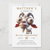 Schattigee geitenboerderijdieren 2e verjaardagsfee kaart (Voorkant)