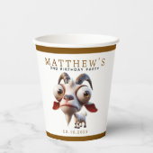 Schattigee geitenboerderijdieren 2e verjaardagsfee papieren bekers (Voorkant)