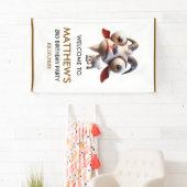 Schattigee geitenboerderijdieren 2e verjaardagsfee spandoek (Insitu)