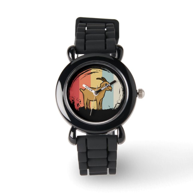 Schattigee geitenretro horloge (Voorkant)