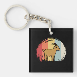 Schattigee geitenretro sleutelhanger