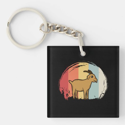 Schattigee geitenretro sleutelhanger (Voorkant)