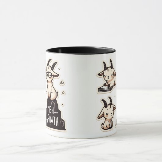 Schattigee geitjes - "meh growth" Funny Self-Care Mok (Midden)