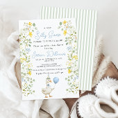 Schattigee Gekke Gans Bloemen Baby Boy Shower Kaart