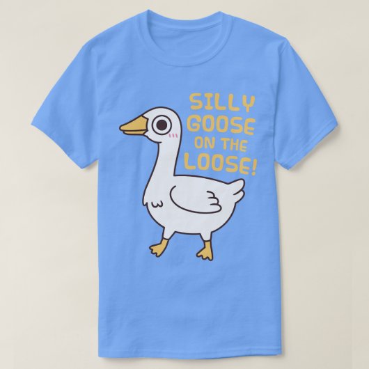 Schattigee Gekke gans op het losse grappige Gezegd T-shirt (Design voorkant)