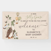Schattigee Gekke Goose Boy Girl Baby shower Welkom Spandoek (Horizontaal)