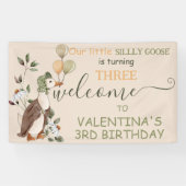 Schattigee Gekke Goose Nursery Rhymes Verjaardag W Spandoek (Horizontaal)