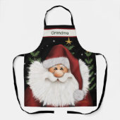 Schattigee Gekke Kerstman Kerstmis Gepersonaliseer Schort (Voorkant)