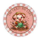 Schattigee gekke varken dame snijplank (Voorkant)