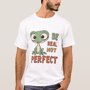 Schattigee gekko "Wees echt niet perfect" Inspirer T-shirt
