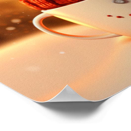 Schattigee geklede sneeuwman poster (Hoek)