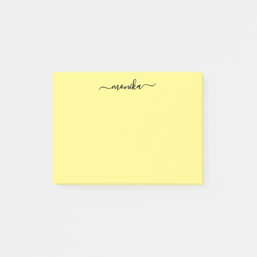 Schattigee Gele Aangepaste Naam Post-it® Notes (Voorkant)