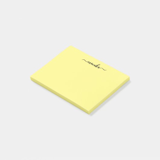 Schattigee Gele Aangepaste Naam Post-it® Notes (Schuin)