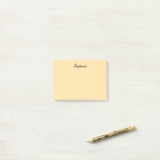 Schattigee Gele Aangepaste Naam Post-it Notes (Op bureau)