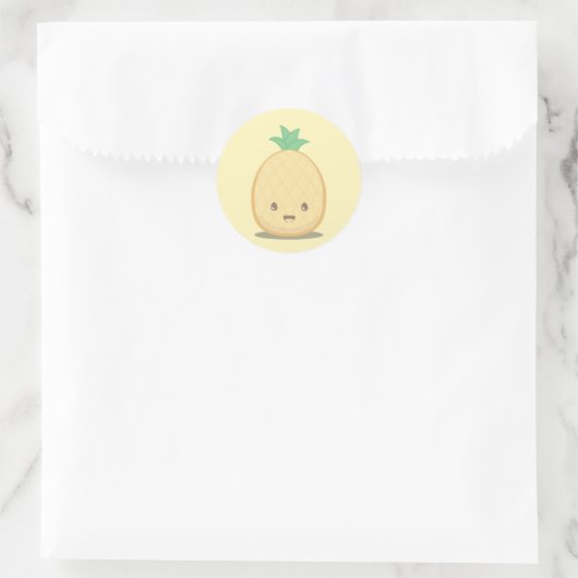 Schattigee gele ananas Sticker (Tas)