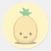 Schattigee gele ananas Sticker (Voorkant)