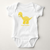 Schattigee gele Baby-dinosaurus Romper (Voorkant)