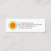 Schattigee gele bij kleurrijke bloemen mini visitekaartje (Achterkant)