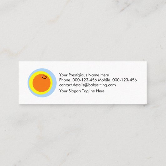 Schattigee gele bij kleurrijke bloemen mini visitekaartje (Achterkant)