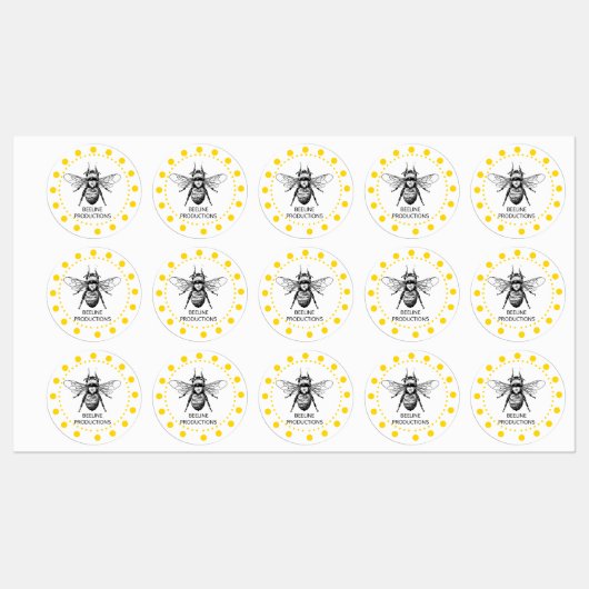 Schattigee gele bij labels (Vel)