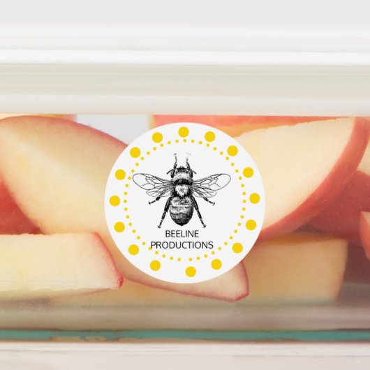 Schattigee gele bij labels (Aangebracht)