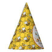 Schattigee gele bij & zonnebloem 1e bijendag verja feesthoedjes (Links)