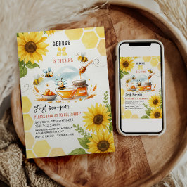 Schattigee gele bij & zonnebloem 1e bijendag verja kaart