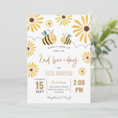 Schattigee Gele Bijen en Zonnebloem 2e Bijendag Kaart (Staand voorkant)