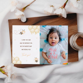 Schattigee gele bijenhoning eerste bijendag bedank kaart